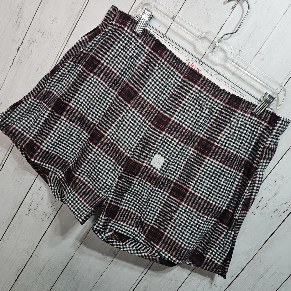 New Vintage Orvis Men's Plaid Flannel Boxers Underwear Size XL Made In USA.